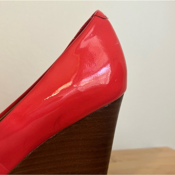3/$20 Coach Elora Wedge Heels Q1773 Bright Coral Size 5 - Picture 7 of 7
